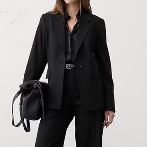 Banana Republic Sculpted Stretch Black Blazer Jacket NWT Size 14